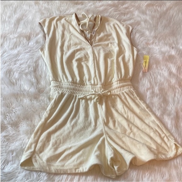 🌞SUMMERSALT the towel terry V-neck romper size M - Picture 3 of 14